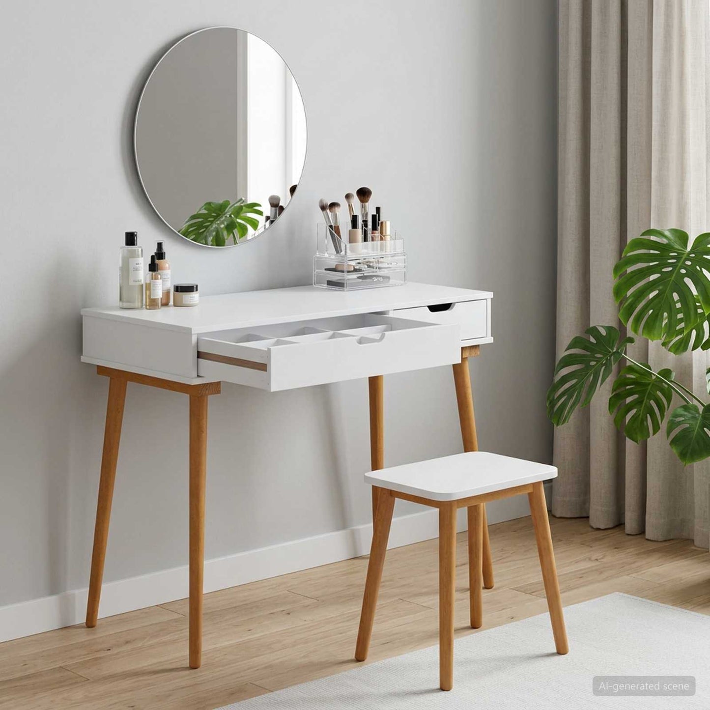 vidaxl Dressing Table FAUSKE White 100 x 50 x 78 cm