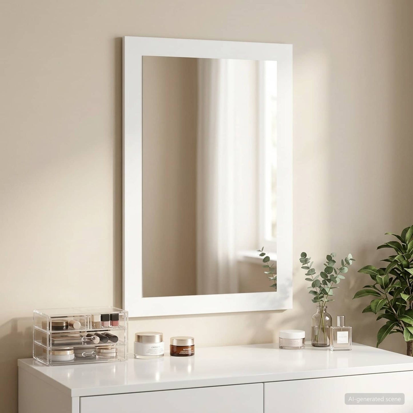 vidaxl Mirror FAUSKE White 43 x 3.5 x 77 cm Rectangular