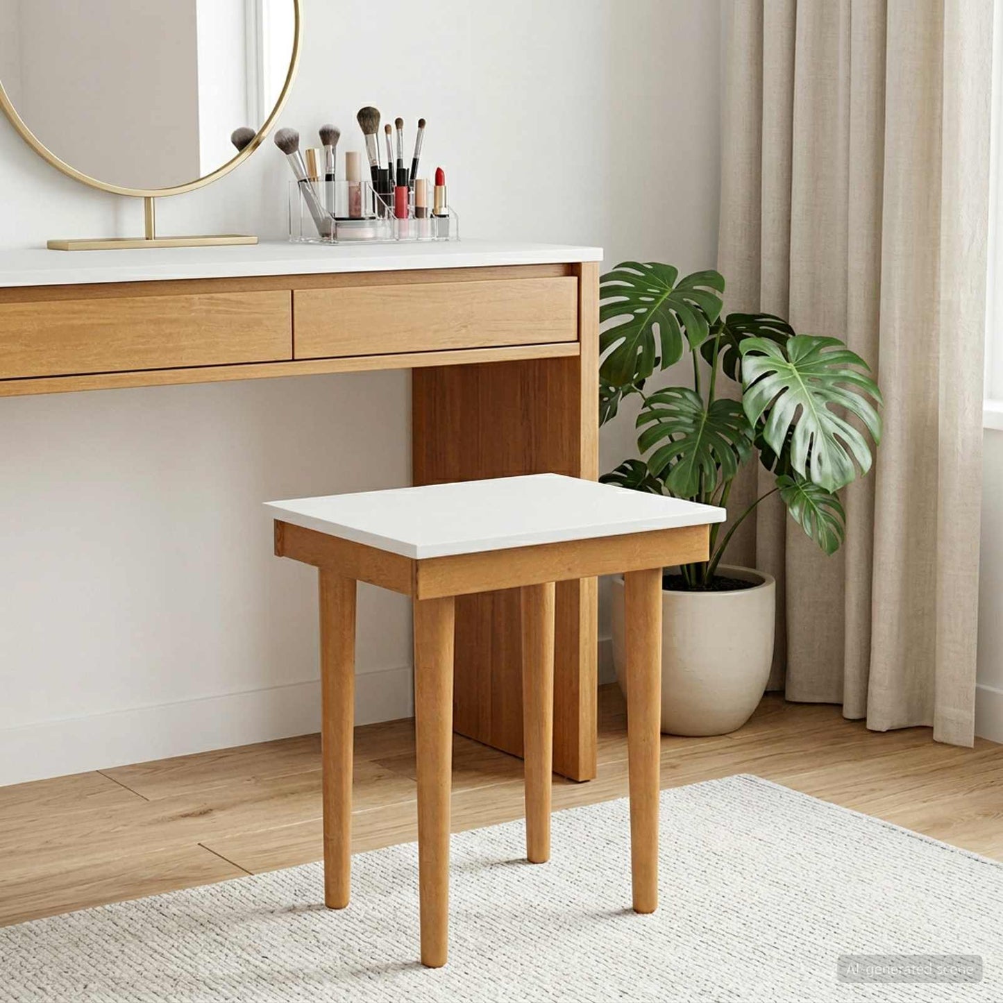 vidaxl Dressing Table Stool FAUSKE White 40 x 33 x 45 cm