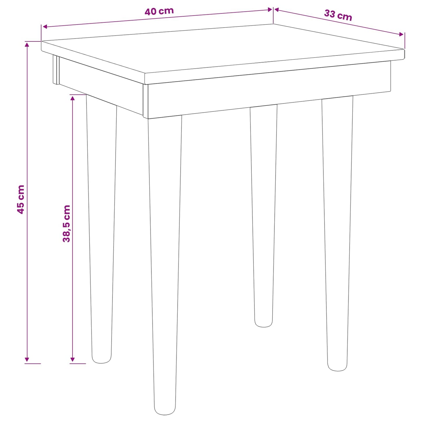 vidaxl Dressing Table Stool FAUSKE White 40 x 33 x 45 cm