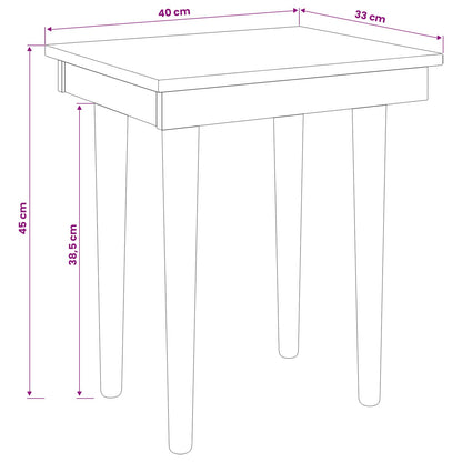 vidaxl Dressing Table Stool FAUSKE White 40 x 33 x 45 cm