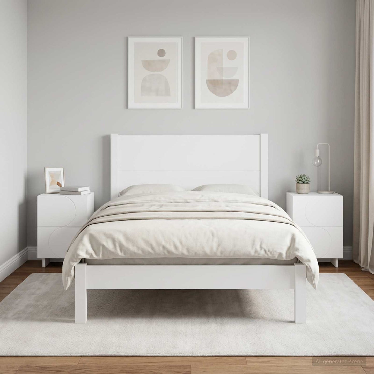 vidaXL Bedside Cabinet 2 pcs White 33.5 x 34.5 x 50 cm Engineered Wood