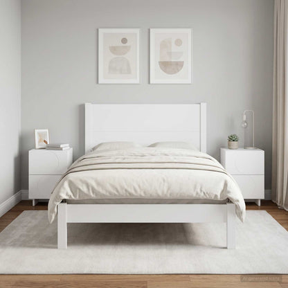 vidaXL Bedside Cabinet 2 pcs White 33.5 x 34.5 x 50 cm Engineered Wood