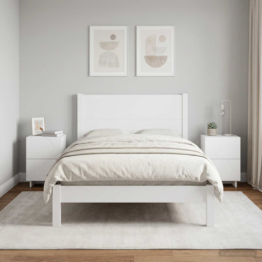 vidaXL Bedside Cabinet 2 pcs White 33.5 x 34.5 x 50 cm Engineered Wood
