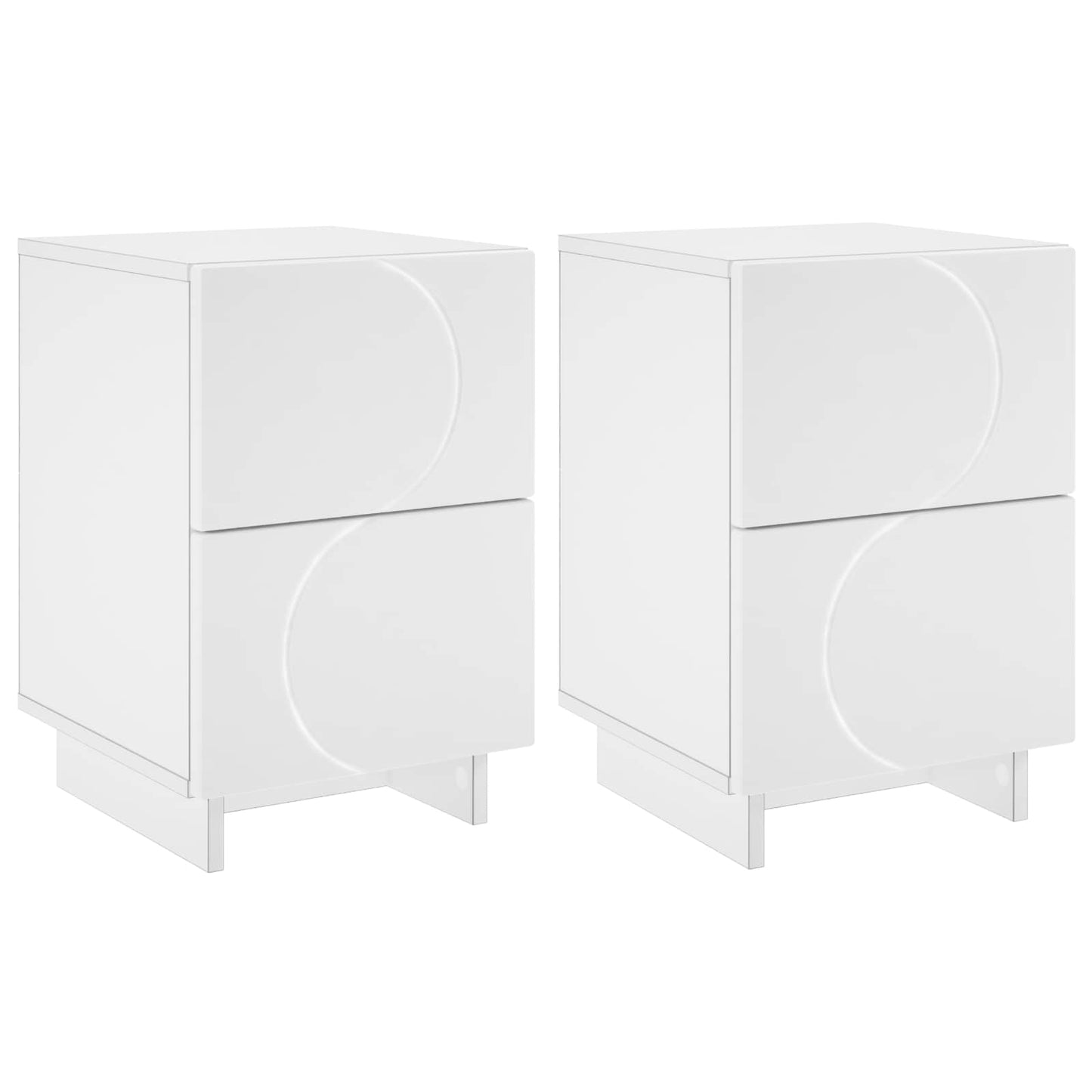 vidaXL Bedside Cabinet 2 pcs White 33.5 x 34.5 x 50 cm Engineered Wood