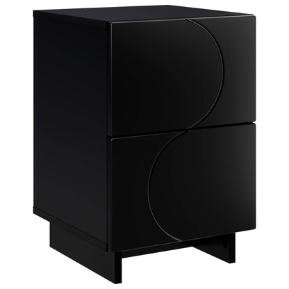 vidaXL Bedside Cabinet Black 33.5 x 34.5 x 50 cm Engineered Wood