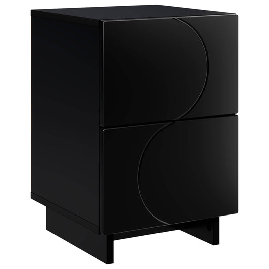 vidaXL Bedside Cabinet Black 33.5 x 34.5 x 50 cm Engineered Wood