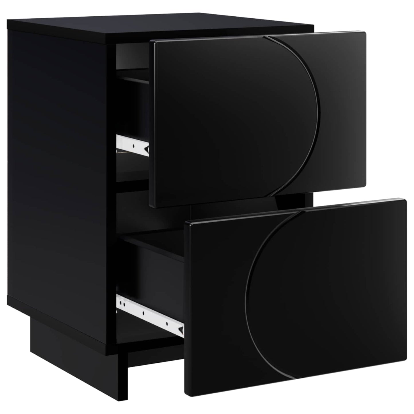 vidaXL Bedside Cabinet Black 33.5 x 34.5 x 50 cm Engineered Wood