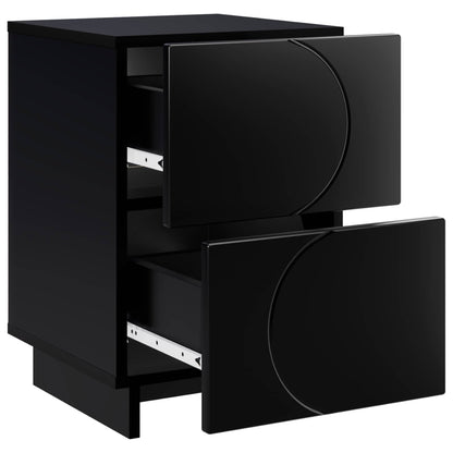 vidaXL Bedside Cabinet Black 33.5 x 34.5 x 50 cm Engineered Wood