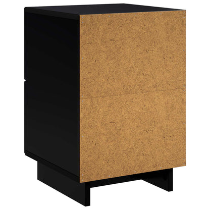 vidaXL Bedside Cabinet Black 33.5 x 34.5 x 50 cm Engineered Wood