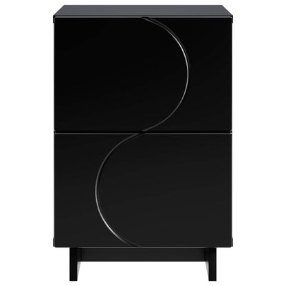 vidaXL Bedside Cabinet Black 33.5 x 34.5 x 50 cm Engineered Wood