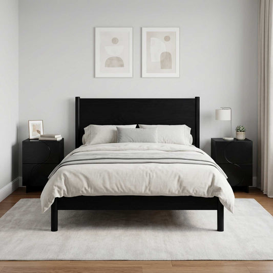 vidaXL Bedside Cabinet 2 pcs Black 33.5 x 34.5 x 50 cm Engineered Wood
