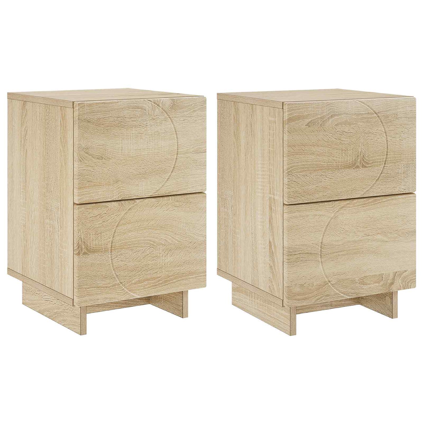 vidaXL Bedside Cabinet 2 pcs Sonoma Oak 33.5 x 34.5 x 50 cm