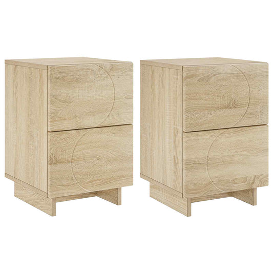 vidaXL Bedside Cabinet 2 pcs Sonoma Oak 33.5 x 34.5 x 50 cm