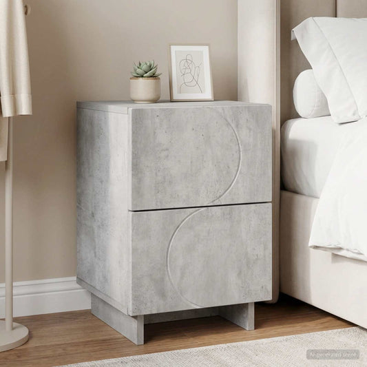 vidaXL Bedside Cabinet Concrete Grey 33.5 x 34.5 x 50 cm