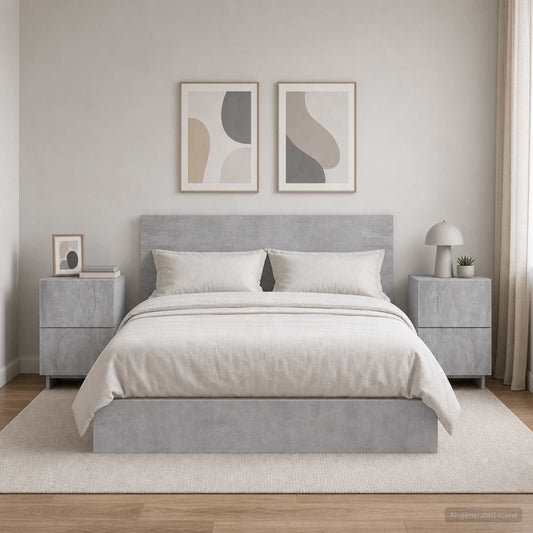 vidaXL Bedside Cabinet 2 pcs Concrete Grey 33.5 x 34.5 x 50 cm