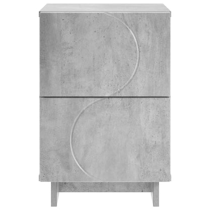 vidaXL Bedside Cabinet 2 pcs Concrete Grey 33.5 x 34.5 x 50 cm