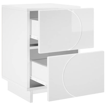 vidaXL Bedside Cabinet 2 pcs High Gloss White 33.5 x 34.5 x 50 cm