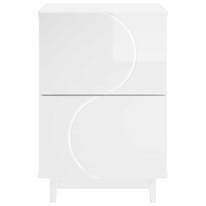 vidaXL Bedside Cabinet 2 pcs High Gloss White 33.5 x 34.5 x 50 cm