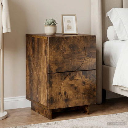vidaXL Bedside Cabinet Smoked Oak 33.5 x 34.5 x 50 cm Engineered Wood