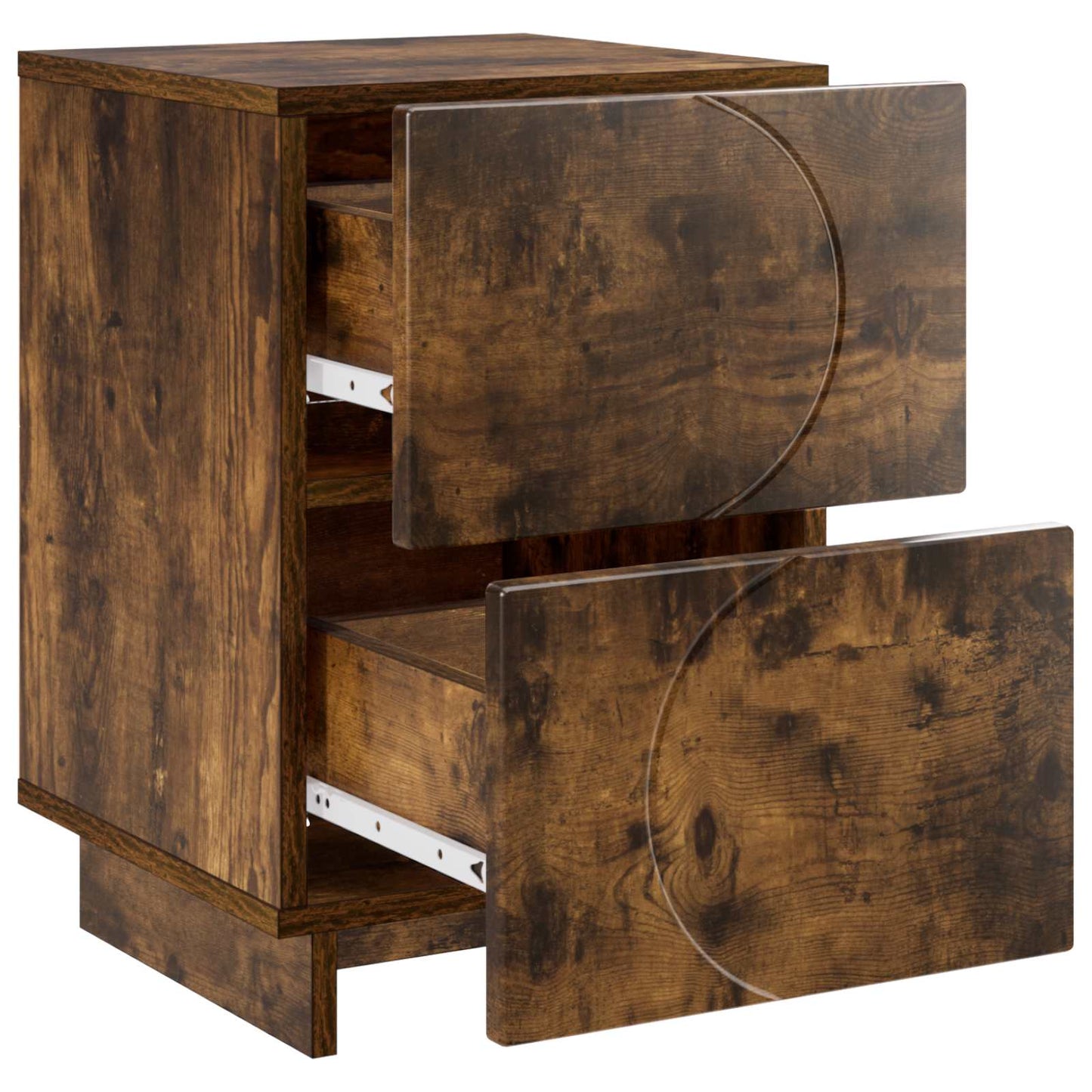vidaXL Bedside Cabinet 2 pcs Smoked Oak 33.5 x 34.5 x 50 cm