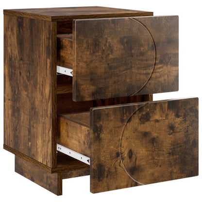 vidaXL Bedside Cabinet 2 pcs Smoked Oak 33.5 x 34.5 x 50 cm