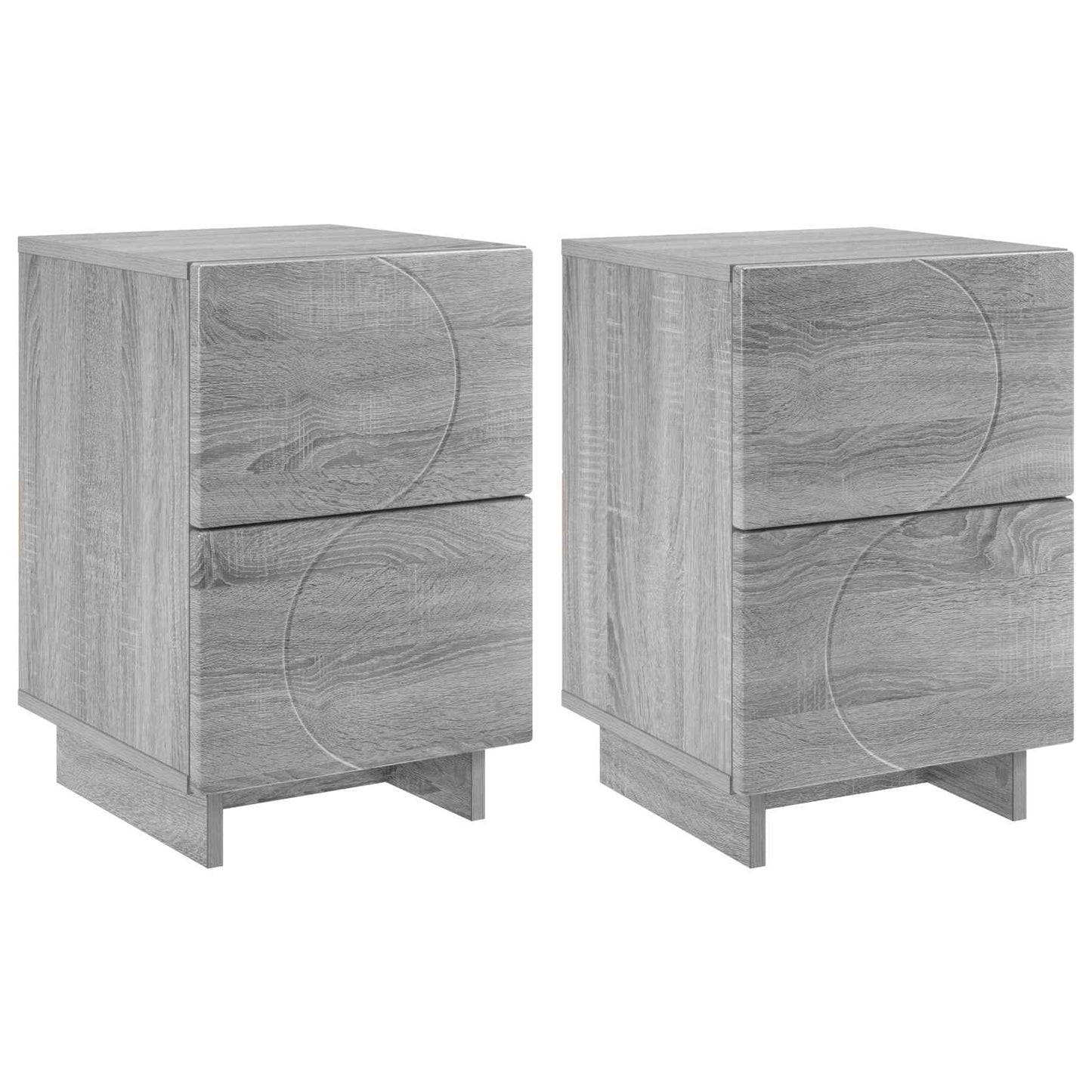 vidaXL Bedside Cabinet 2 pcs Grey Sonoma 33.5 x 34.5 x 50 cm
