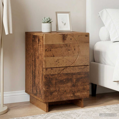vidaXL Bedside Cabinet Oak Wood 33.5 x 34.5 x 50 cm Engineered Wood