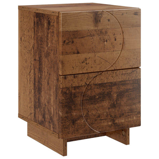 vidaXL Bedside Cabinet Old Wood 33.5 x 34.5 x 50 cm Engineered Wood