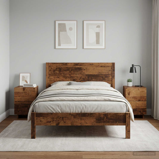 vidaXL Bedside Cabinet 2 pcs Old Wood 33.5 x 34.5 x 50 cm