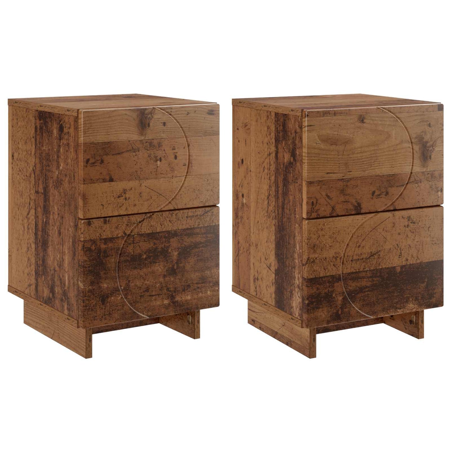 vidaXL Bedside Cabinet 2 pcs Oak Wood 33.5 x 34.5 x 50 cm