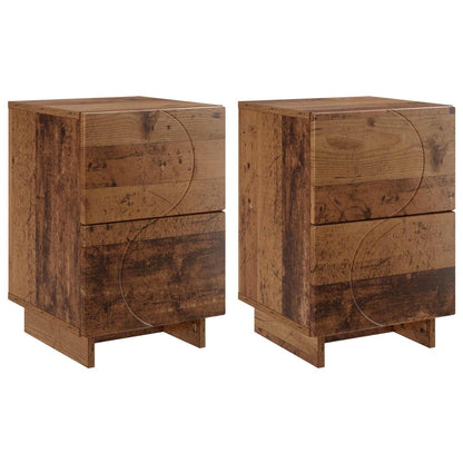 vidaXL Bedside Cabinet 2 pcs Oak Wood 33.5 x 34.5 x 50 cm
