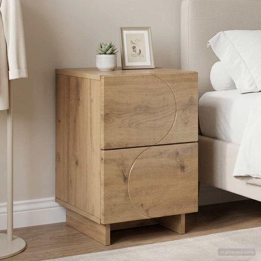 vidaXL Bedside Cabinet Artisan Oak 33.5 x 34.5 x 50 cm Engineered Wood
