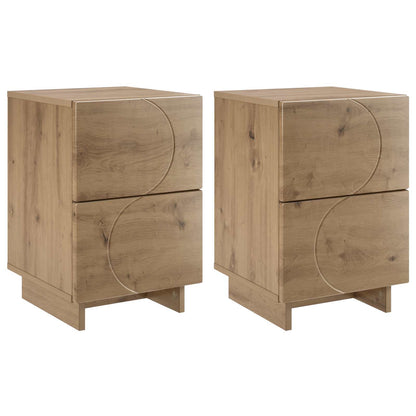 vidaXL Bedside Cabinet 2 pcs Artisan Oak 33.5 x 34.5 x 50 cm