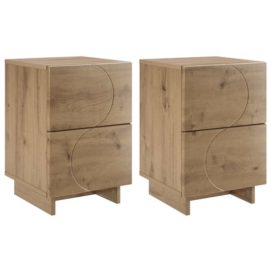 vidaXL Bedside Cabinet 2 pcs Artisan Oak 33.5 x 34.5 x 50 cm