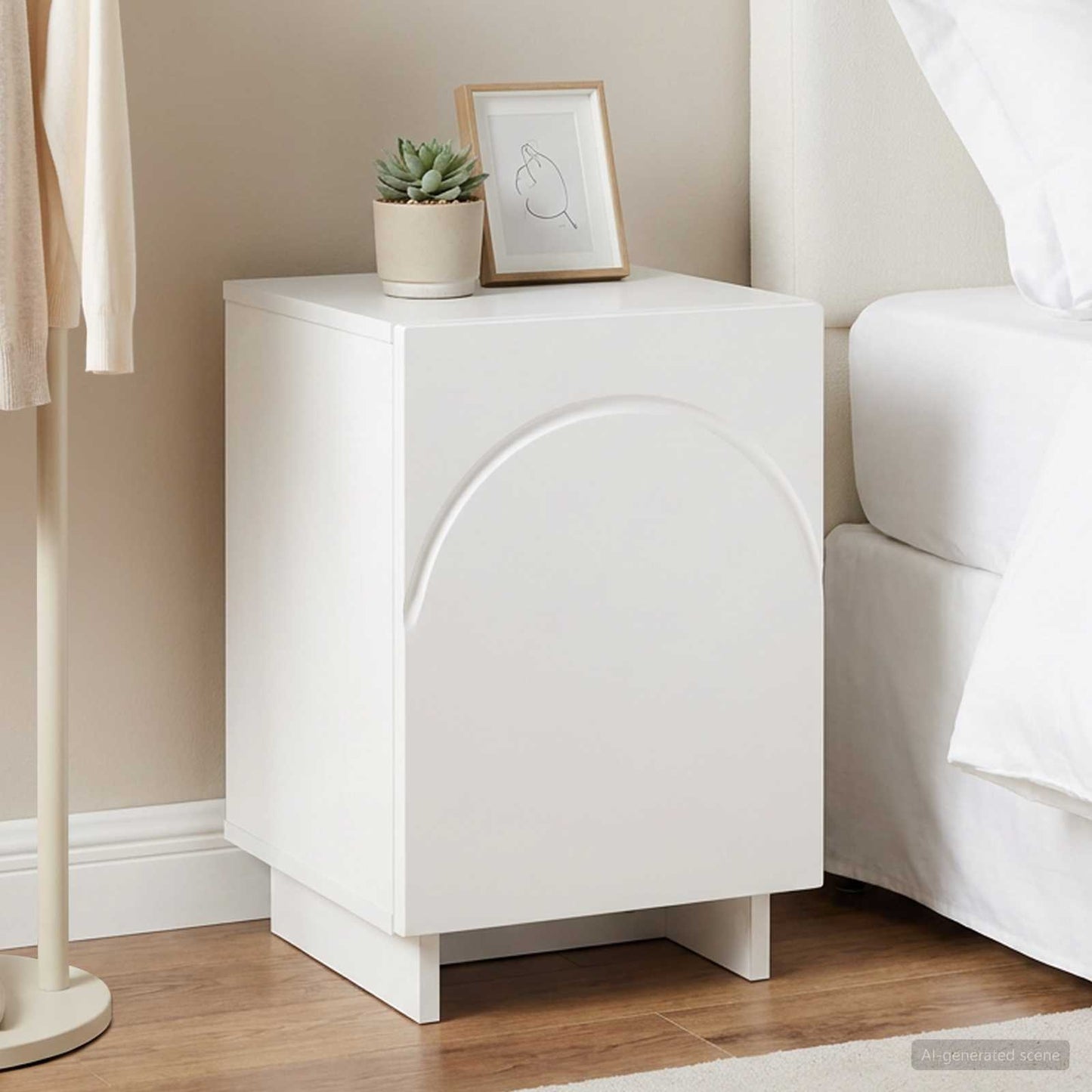 vidaXL Bedside Cabinet White 33.5 x 34.5 x 50 cm Engineered Wood