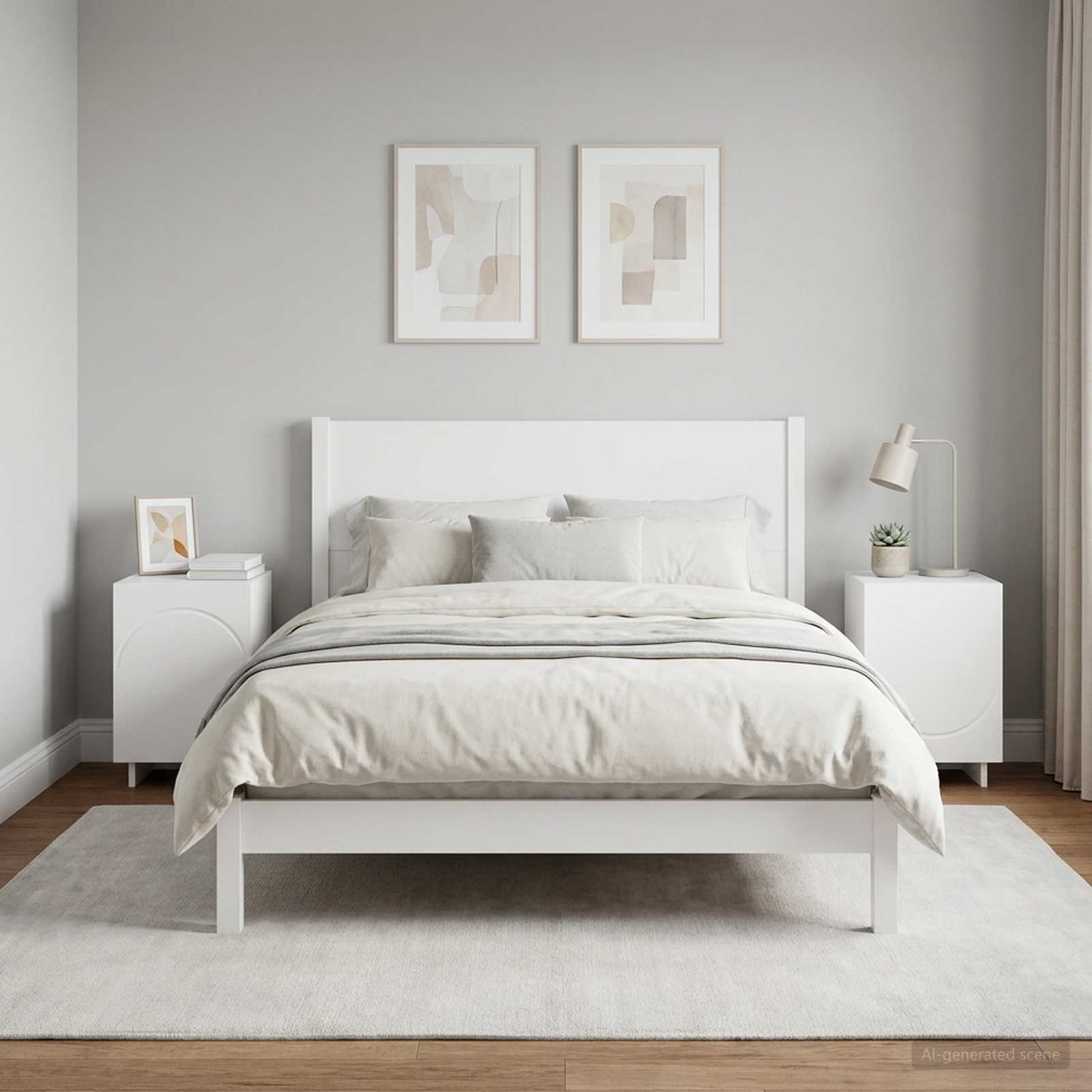 vidaXL Bedside Cabinet 2 pcs White 33.5 x 34.5 x 50 cm Engineered Wood