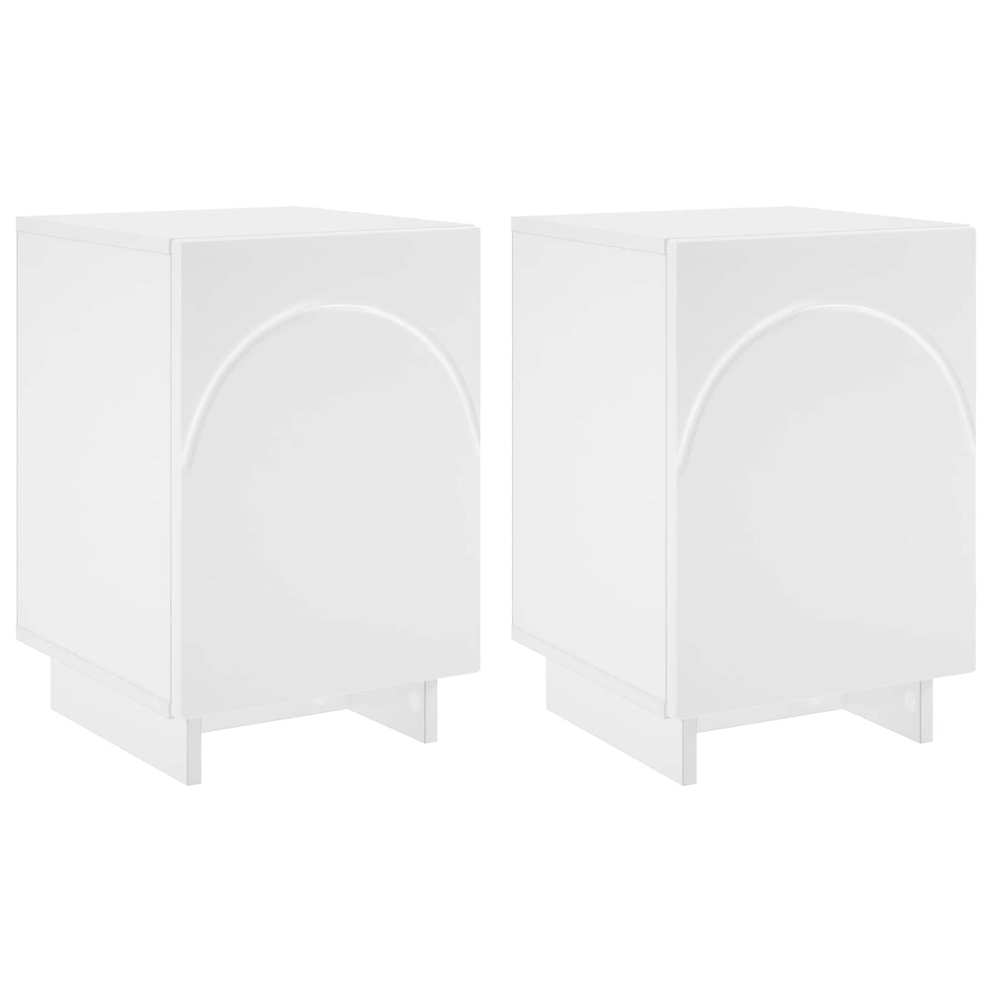 vidaXL Bedside Cabinet 2 pcs White 33.5 x 34.5 x 50 cm Engineered Wood
