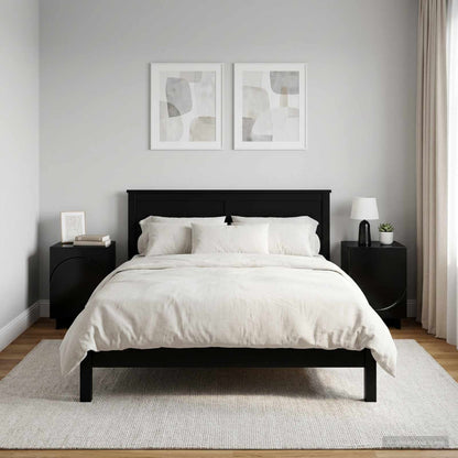 vidaXL Bedside Cabinet 2 pcs Black 33.5 x 34.5 x 50 cm Engineered Wood