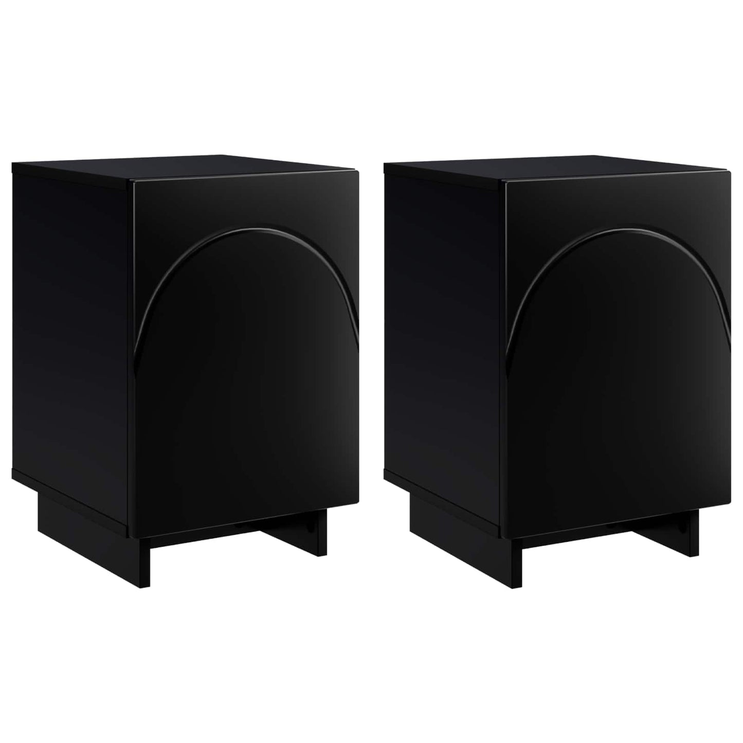 vidaXL Bedside Cabinet 2 pcs Black 33.5 x 34.5 x 50 cm Engineered Wood
