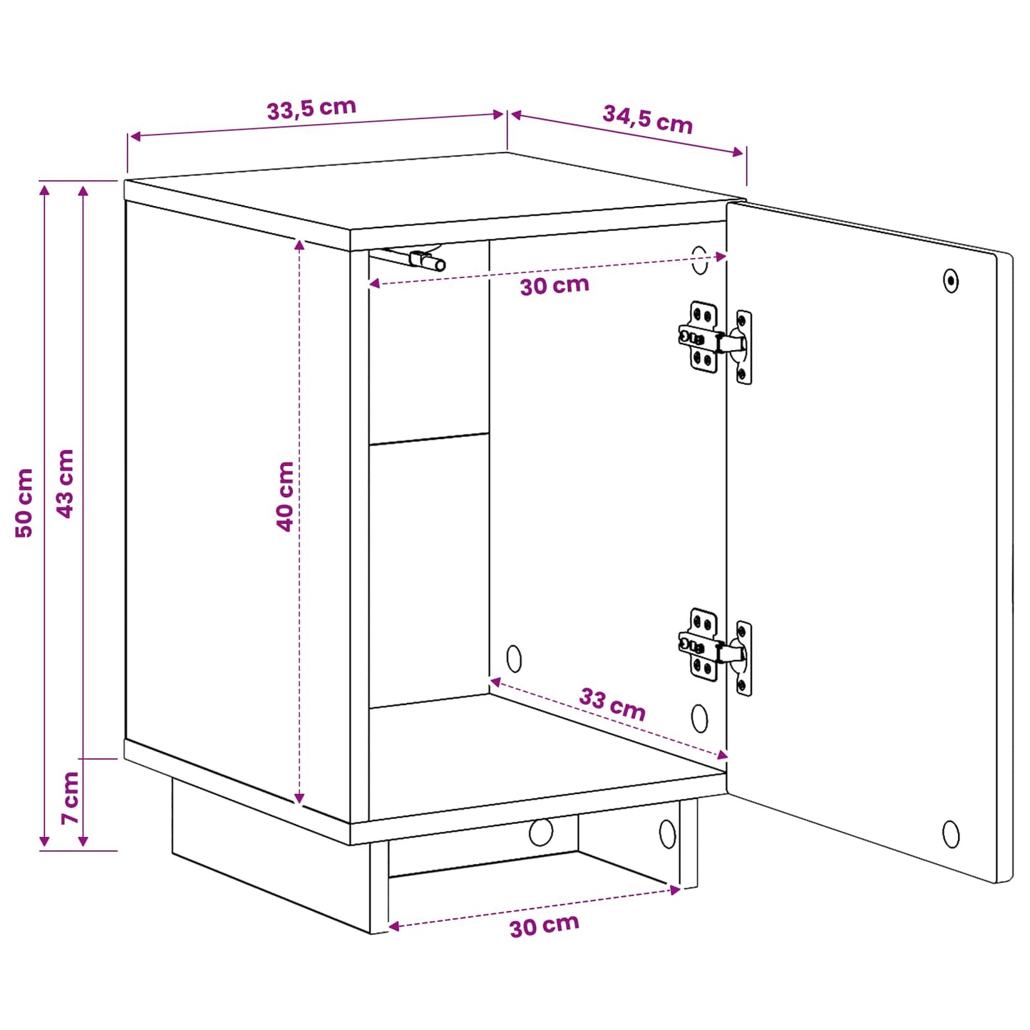 vidaXL Bedside Cabinet 2 pcs Black 33.5 x 34.5 x 50 cm Engineered Wood