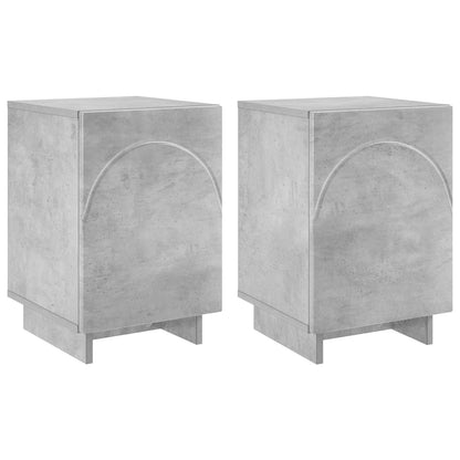 vidaXL Bedside Cabinet 2 pcs Concrete Grey 33.5 x 34.5 x 50 cm