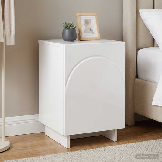vidaXL Bedside Cabinet High Gloss White 33.5 x 34.5 x 50 cm