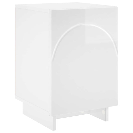 vidaXL Bedside Cabinet High Gloss White 33.5 x 34.5 x 50 cm