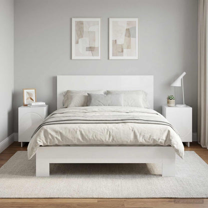 vidaXL Bedside Cabinet 2 pcs High Gloss White 33.5 x 34.5 x 50 cm