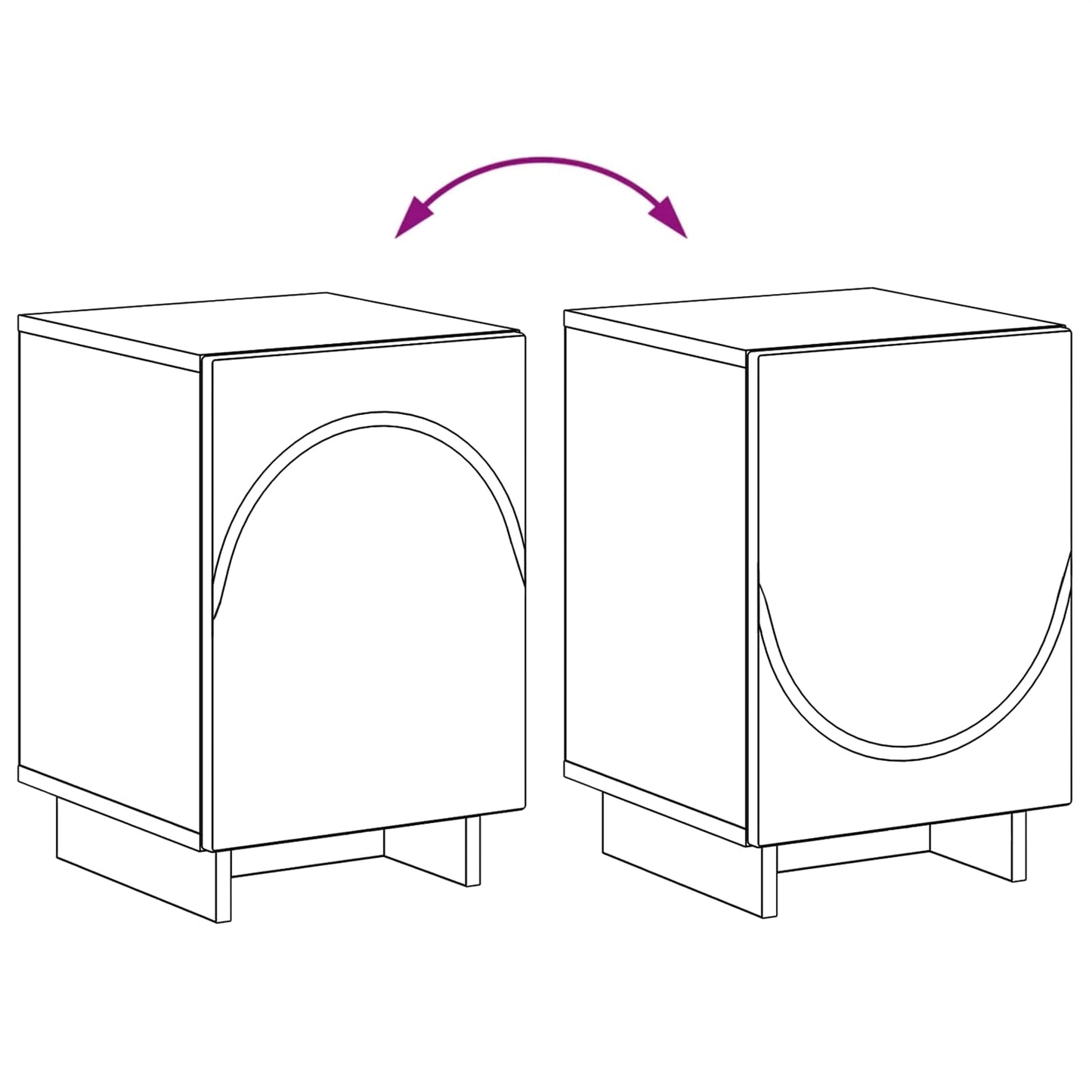 vidaXL Bedside Cabinet 2 pcs High Gloss White 33.5 x 34.5 x 50 cm