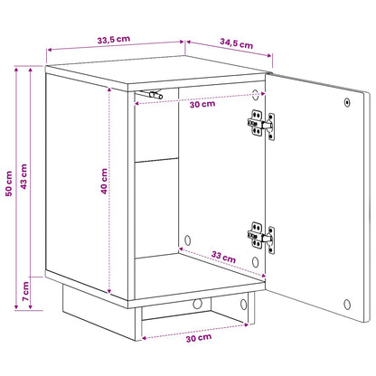 vidaXL Bedside Cabinet 2 pcs High Gloss White 33.5 x 34.5 x 50 cm