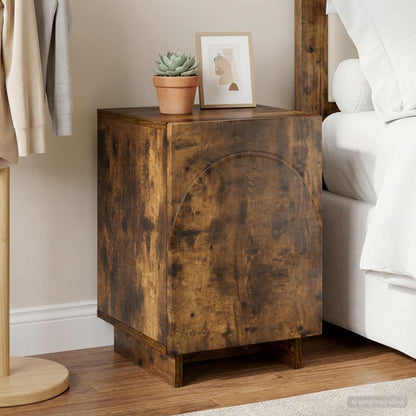 vidaXL Bedside Cabinet Smoked Oak 33.5 x 34.5 x 50 cm Engineered Wood