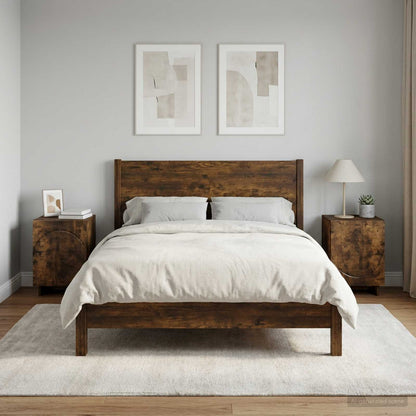 vidaXL Bedside Cabinet 2 pcs Smoked Oak 33.5 x 34.5 x 50 cm