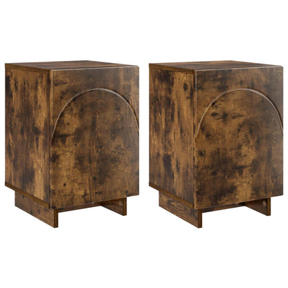 vidaXL Bedside Cabinet 2 pcs Smoked Oak 33.5 x 34.5 x 50 cm